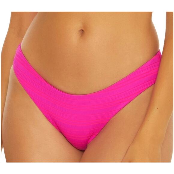 BECCA Coast Pink Flambé Adela Rib Hipster Bikini Bottom L NWT - Picture 1 of 2